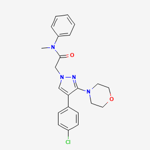 molecular formula C22H23ClN4O2 B2552692 2-(4-(4-クロロフェニル)-3-モルホリノ-1H-ピラゾール-1-イル)-N-メチル-N-フェニルアセトアミド CAS No. 1286728-26-4