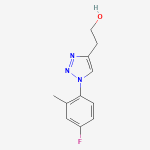 molecular formula C11H12FN3O B2552695 2-[1-(4-氟-2-甲基苯基)三唑-4-基]乙醇 CAS No. 1248179-03-4