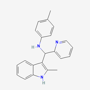 4-methyl-N-[(2-methyl-1H-indol-3-yl)(pyridin-2-yl)methyl]aniline