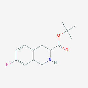 molecular formula C14H18FNO2 B2552702 Tert-butyl 7-fluoro-1,2,3,4-tetrahydroisoquinoline-3-carboxylate CAS No. 2248257-34-1