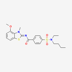 (E)-4-(N-butyl-N-ethylsulfamoyl)-N-(4-methoxy-3-methylbenzo[d]thiazol-2(3H)-ylidene)benzamide