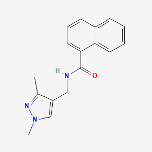 molecular formula C17H17N3O B2552717 N-((1,3-dimethyl-1H-pyrazol-4-yl)methyl)-1-naphthamide CAS No. 1171089-92-1