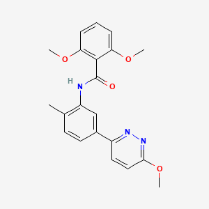 molecular formula C21H21N3O4 B2552718 2,6-dimethoxy-N-(5-(6-methoxypyridazin-3-yl)-2-methylphenyl)benzamide CAS No. 1021050-59-8