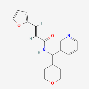 molecular formula C18H20N2O3 B2552731 (E)-3-(furan-2-yl)-N-(pyridin-3-yl(tetrahydro-2H-pyran-4-yl)methyl)acrylamide CAS No. 2035018-61-0