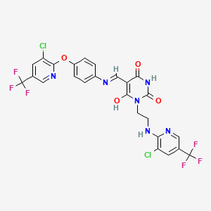 1-(2-{[3-chloro-5-(trifluoromethyl)-2-pyridinyl]amino}ethyl)-5-[(4-{[3-chloro-5-(trifluoromethyl)-2-pyridinyl]oxy}anilino)methylene]-2,4,6(1H,3H,5H)-pyrimidinetrione