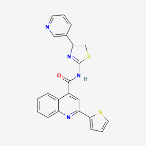 N-(4-(pyridin-3-yl)thiazol-2-yl)-2-(thiophen-2-yl)quinoline-4-carboxamide