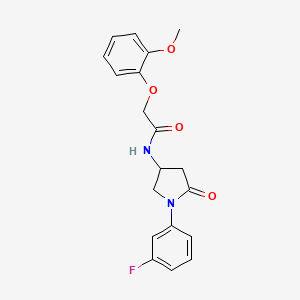 molecular formula C19H19FN2O4 B2552753 N-(1-(3-fluorophenyl)-5-oxopyrrolidin-3-yl)-2-(2-methoxyphenoxy)acetamide CAS No. 905661-43-0