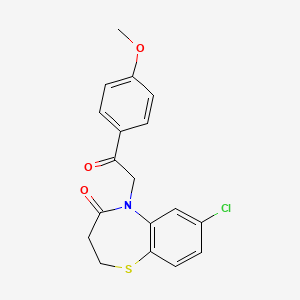 7-chloro-5-[2-(4-methoxyphenyl)-2-oxoethyl]-2,3-dihydro-1,5-benzothiazepin-4(5H)-one