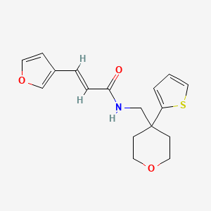 molecular formula C17H19NO3S B2552764 (E)-3-(furan-3-yl)-N-((4-(thiophen-2-yl)tetrahydro-2H-pyran-4-yl)methyl)acrylamide CAS No. 1798406-82-2