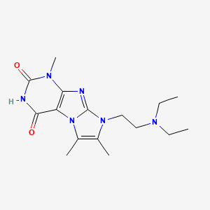 molecular formula C16H24N6O2 B2552765 8-(2-(diethylamino)ethyl)-1,6,7-trimethyl-1H-imidazo[2,1-f]purine-2,4(3H,8H)-dione CAS No. 896848-30-9