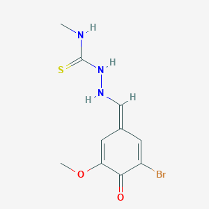 molecular formula C10H12BrN3O2S B255278 1-[[(E)-(3-bromo-5-methoxy-4-oxocyclohexa-2,5-dien-1-ylidene)methyl]amino]-3-methylthiourea 