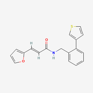 (E)-3-(furan-2-yl)-N-(2-(thiophen-3-yl)benzyl)acrylamide