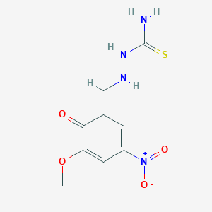 molecular formula C9H10N4O4S B255279 [[(E)-(5-methoxy-3-nitro-6-oxocyclohexa-2,4-dien-1-ylidene)methyl]amino]thiourea 