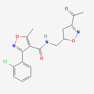 N-[(3-acetyl-4,5-dihydro-5-isoxazolyl)methyl]-3-(2-chlorophenyl)-5-methyl-4-isoxazolecarboxamide