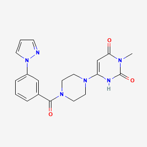 6-(4-(3-(1H-pyrazol-1-yl)benzoyl)piperazin-1-yl)-3-methylpyrimidine-2,4(1H,3H)-dione