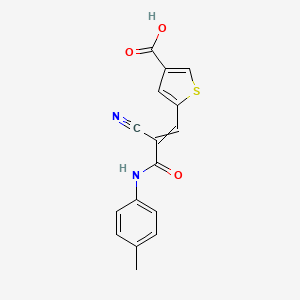 5-{2-Cyano-2-[(4-methylphenyl)carbamoyl]eth-1-en-1-yl}thiophene-3-carboxylic acid