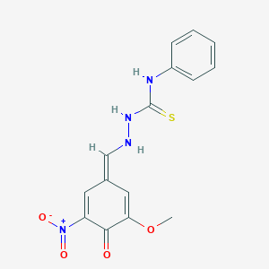 molecular formula C15H14N4O4S B255280 1-[[(Z)-(3-methoxy-5-nitro-4-oxocyclohexa-2,5-dien-1-ylidene)methyl]amino]-3-phenylthiourea 