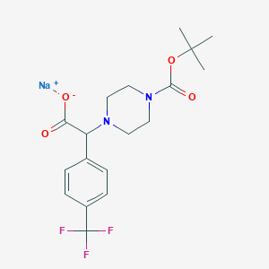 molecular formula C18H22F3N2NaO4 B2552828 Sodium 2-[4-(tert-butoxycarbonyl)piperazin-1-yl]-2-[4-(trifluoromethyl)phenyl]acetate CAS No. 2251053-09-3