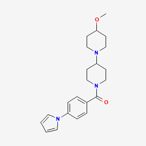 molecular formula C22H29N3O2 B2552835 4-甲氧基-1'-[4-(1H-吡咯-1-基)苯甲酰基]-1,4'-联哌啶 CAS No. 1705690-29-4