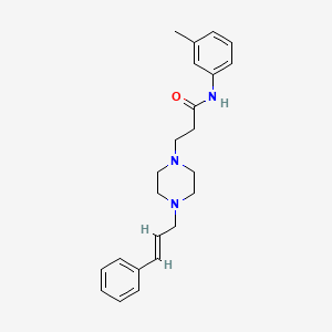 molecular formula C23H29N3O B2552839 3-[4-(3-Phenyl-allyl)-piperazin-1-yl]-N-m-tolyl-propionamide CAS No. 1049977-11-8