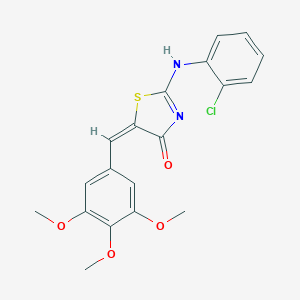 molecular formula C19H17ClN2O4S B255285 (5E)-2-(2-chloroanilino)-5-[(3,4,5-trimethoxyphenyl)methylidene]-1,3-thiazol-4-one 