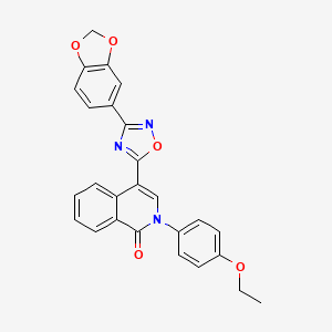 molecular formula C26H19N3O5 B2552851 4-[3-(1,3-benzodioxol-5-yl)-1,2,4-oxadiazol-5-yl]-2-(4-ethoxyphenyl)isoquinolin-1(2H)-one CAS No. 1326859-42-0