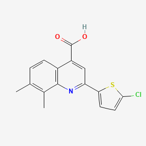 molecular formula C16H12ClNO2S B2552856 2-(5-Chloro-2-thienyl)-7,8-dimethylquinoline-4-carboxylic acid CAS No. 897553-37-6