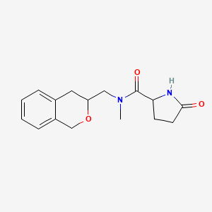 molecular formula C16H20N2O3 B2552859 N-(isochroman-3-ylmethyl)-N-methyl-5-oxopyrrolidine-2-carboxamide CAS No. 2034202-19-0