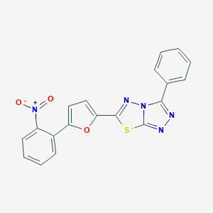 molecular formula C19H11N5O3S B255286 6-[5-(2-Nitrophenyl)furan-2-yl]-3-phenyl-[1,2,4]triazolo[3,4-b][1,3,4]thiadiazole 