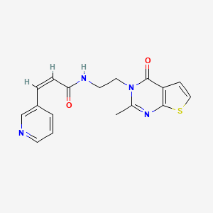 molecular formula C17H16N4O2S B2552864 (Z)-N-(2-(2-methyl-4-oxothieno[2,3-d]pyrimidin-3(4H)-yl)ethyl)-3-(pyridin-3-yl)acrylamide CAS No. 1904617-28-2