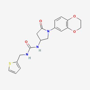 1-(1-(2,3-Dihydrobenzo[b][1,4]dioxin-6-yl)-5-oxopyrrolidin-3-yl)-3-(thiophen-2-ylmethyl)urea