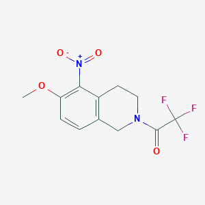 molecular formula C12H11F3N2O4 B2552877 2,2,2-Trifluoro-1-(6-methoxy-5-nitro-1,2,3,4-tetrahydroisoquinolin-2-yl)ethan-1-one CAS No. 1851285-93-2