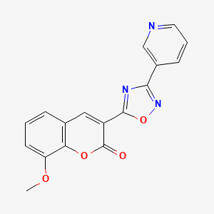 molecular formula C17H11N3O4 B2552879 8-methoxy-3-(3-pyridin-3-yl-1,2,4-oxadiazol-5-yl)-2H-chromen-2-one CAS No. 892756-46-6