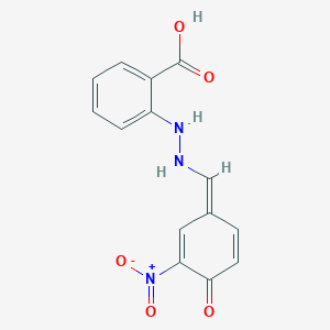 2-[2-[(Z)-(3-nitro-4-oxocyclohexa-2,5-dien-1-ylidene)methyl]hydrazinyl]benzoic acid