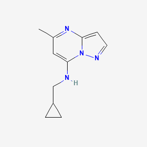 molecular formula C11H14N4 B2552885 N-(cyclopropylmethyl)-5-methylpyrazolo[1,5-a]pyrimidin-7-amine CAS No. 2320382-11-2