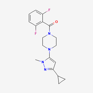 (4-(3-cyclopropyl-1-methyl-1H-pyrazol-5-yl)piperazin-1-yl)(2,6-difluorophenyl)methanone