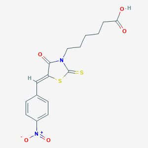 molecular formula C16H16N2O5S2 B255291 6-[5-(4-Nitrobenzylidene)-4-oxo-2-thioxo-1,3-thiazolidin-3-yl]hexanoic acid CAS No. 5258-41-3