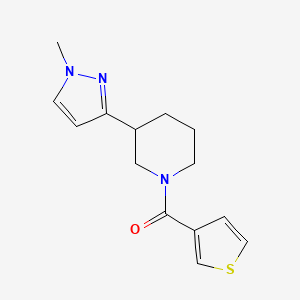 molecular formula C14H17N3OS B2552911 (3-(1-methyl-1H-pyrazol-3-yl)piperidin-1-yl)(thiophen-3-yl)methanone CAS No. 2034459-17-9