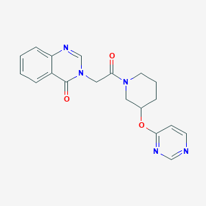 molecular formula C19H19N5O3 B2552913 3-(2-oxo-2-(3-(pyrimidin-4-yloxy)piperidin-1-yl)ethyl)quinazolin-4(3H)-one CAS No. 2034476-34-9