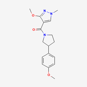 molecular formula C17H21N3O3 B2552930 (3-methoxy-1-methyl-1H-pyrazol-4-yl)(3-(4-methoxyphenyl)pyrrolidin-1-yl)methanone CAS No. 1209442-56-7
