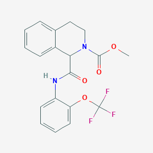 molecular formula C19H17F3N2O4 B2552946 methyl 1-((2-(trifluoromethoxy)phenyl)carbamoyl)-3,4-dihydroisoquinoline-2(1H)-carboxylate CAS No. 1396574-25-6