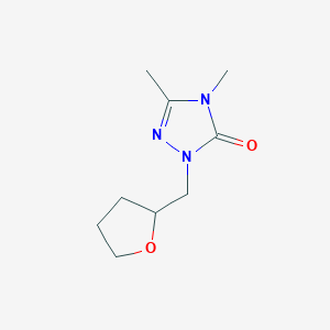 molecular formula C9H15N3O2 B2552959 3,4-dimethyl-1-[(oxolan-2-yl)methyl]-4,5-dihydro-1H-1,2,4-triazol-5-one CAS No. 1999904-79-8