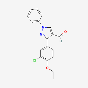 molecular formula C18H15ClN2O2 B2552963 3-(3-chloro-4-ethoxyphenyl)-1-phenyl-1H-pyrazole-4-carbaldehyde CAS No. 882231-91-6