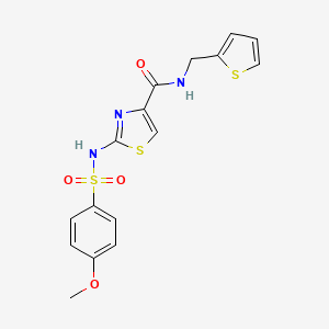2-(4-methoxyphenylsulfonamido)-N-(thiophen-2-ylmethyl)thiazole-4-carboxamide