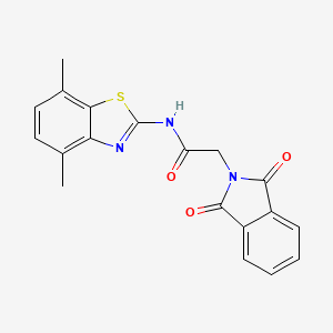 molecular formula C19H15N3O3S B2552981 N-(4,7-二甲基-1,3-苯并噻唑-2-基)-2-(1,3-二氧代-2,3-二氢-1H-异吲哚-2-基)乙酰胺 CAS No. 912766-38-2
