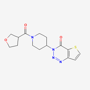 molecular formula C15H18N4O3S B2552997 3-(1-(四氢呋喃-3-羰基)哌啶-4-基)噻吩[3,2-d][1,2,3]三嗪-4(3H)-酮 CAS No. 2034559-32-3