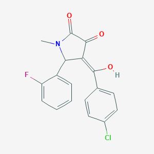 molecular formula C18H13ClFNO3 B255300 4-(4-chlorobenzoyl)-5-(2-fluorophenyl)-3-hydroxy-1-methyl-1,5-dihydro-2H-pyrrol-2-one 