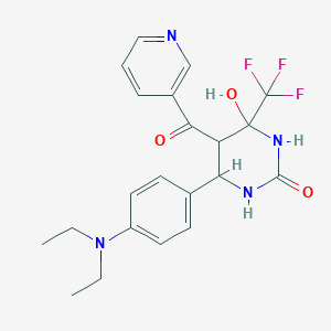 molecular formula C21H23F3N4O3 B255302 6-[4-(diethylamino)phenyl]-4-hydroxy-5-(pyridin-3-ylcarbonyl)-4-(trifluoromethyl)tetrahydropyrimidin-2(1H)-one 