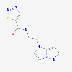 molecular formula C11H12N6OS B2553023 N-(2-(1H-imidazo[1,2-b]pyrazol-1-yl)ethyl)-4-methyl-1,2,3-thiadiazole-5-carboxamide CAS No. 1798512-74-9