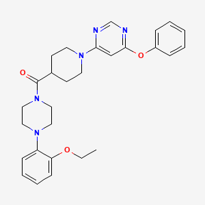 molecular formula C28H33N5O3 B2553024 (4-(2-乙氧苯基)哌嗪-1-基)(1-(6-苯氧嘧啶-4-基)哌啶-4-基)甲酮 CAS No. 1115998-87-2